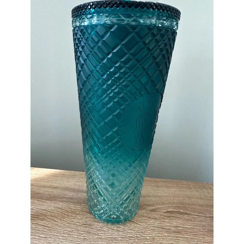 Starbucks 2023 Ombre Jeweled Studded Venti Cold Plastic Tumbler 24 oz Set of 2